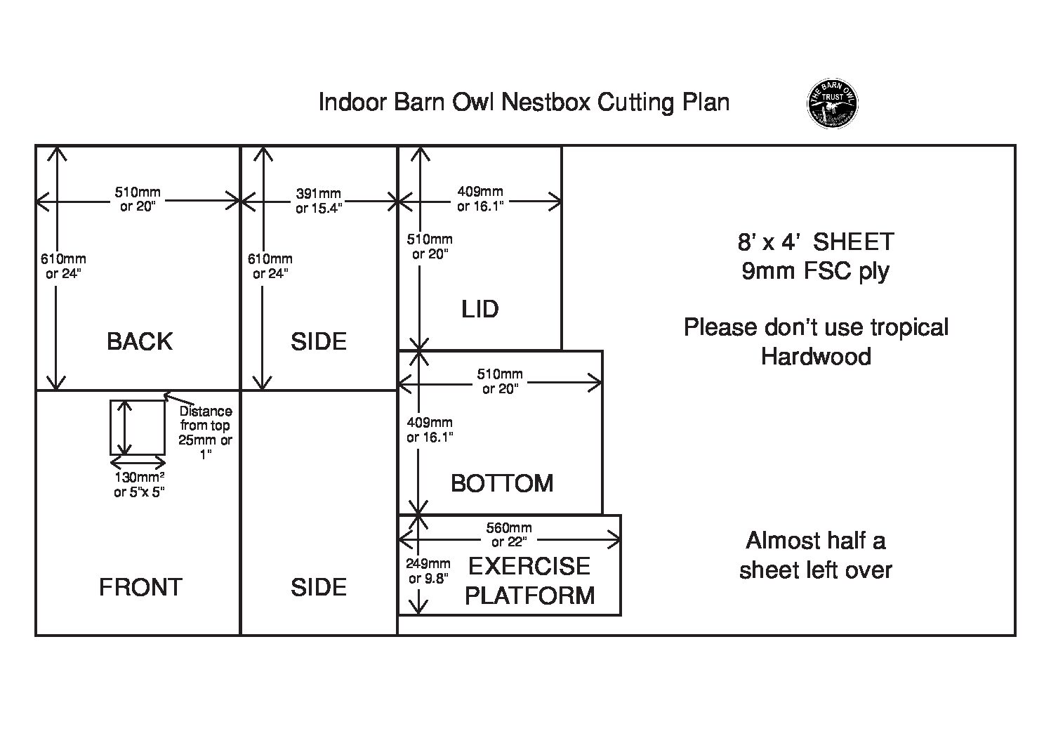 Indoor nestbox cutting plan 1
