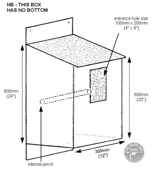 Aviaries Roost Box Diagram - The Barn Owl Trust